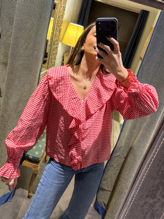 Blusa Volantes Vichy