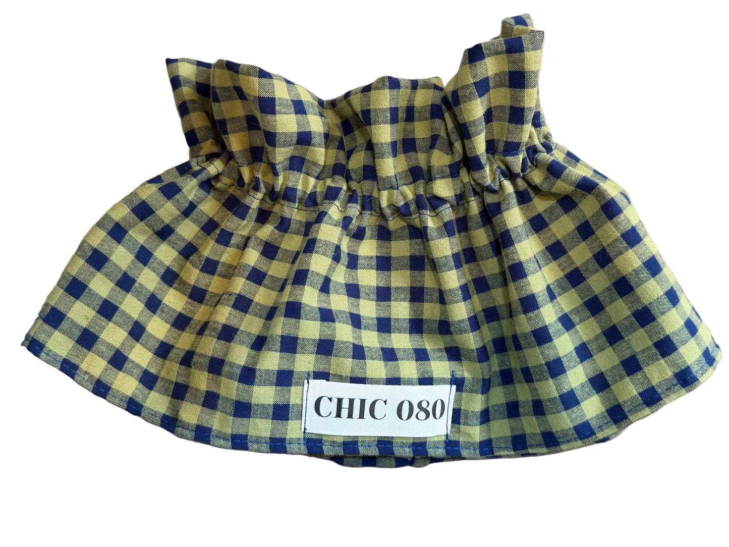 Cuello Vichy verde y azul