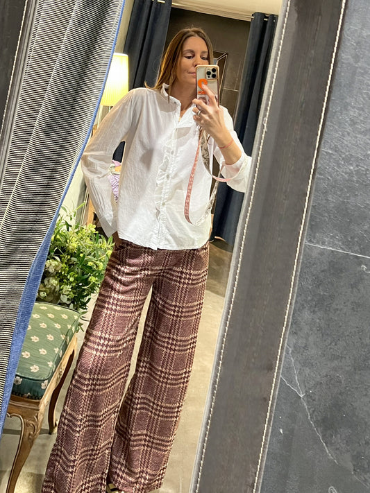 Pantalón Cuadros Burdeos