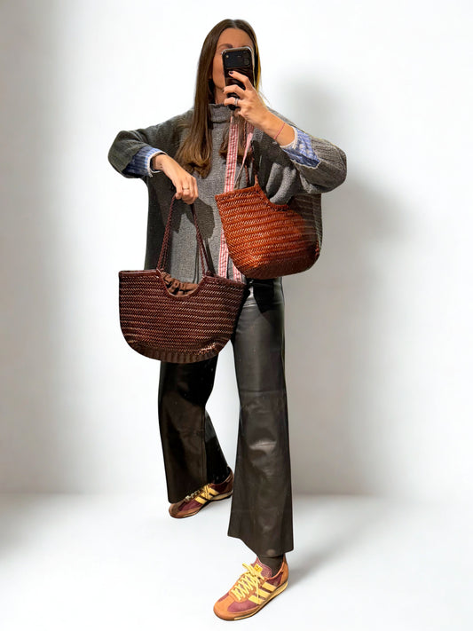 Bolso trenzado chocolate