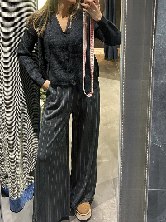 Pantalón Rayas Black