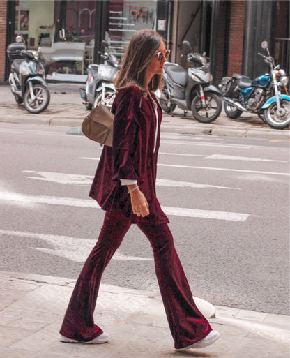 Pantalón flare velvet