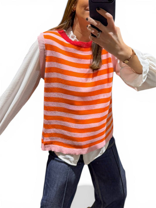 Chaleco rayas naranja