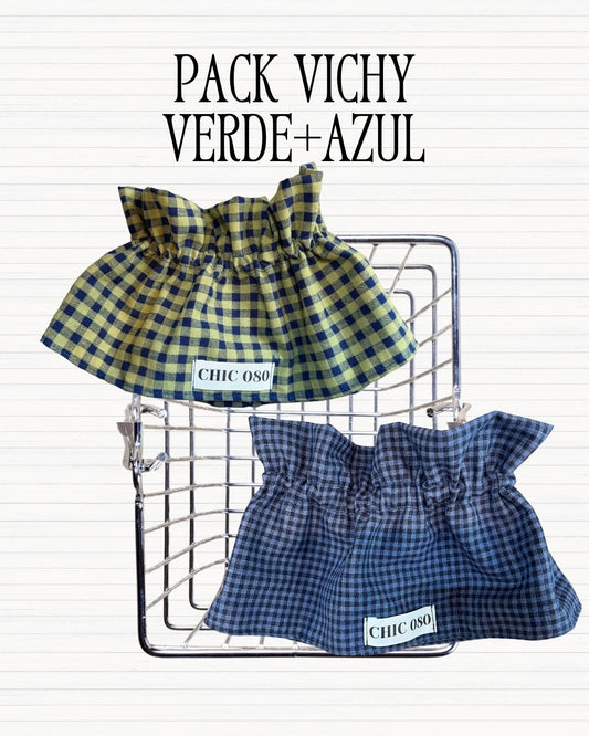 Pack vichy verde+azul
